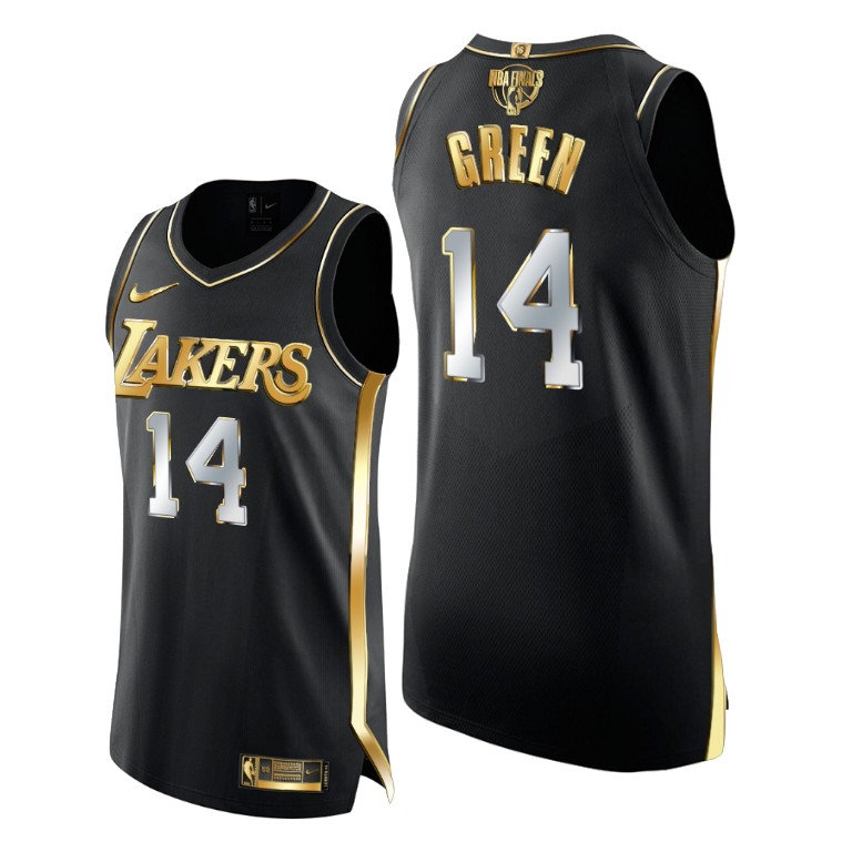 Men's Los Angeles Lakers Danny Green #14 NBA 2020-21 Authentic Golden Limited Edition Finals Black Basketball Jersey VCQ4483XE